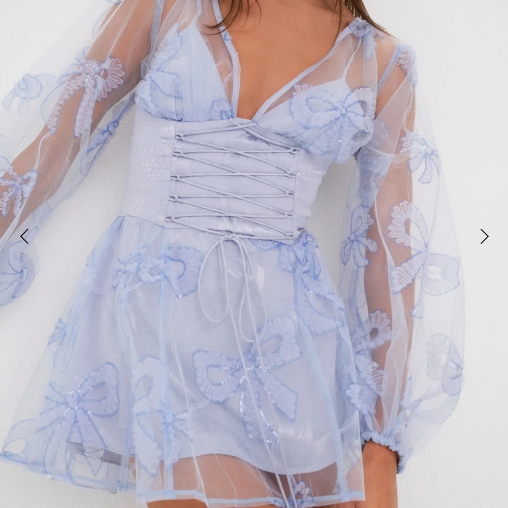 NWT. for love and lemons dress, presley mini dress - size M